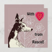 Carte Avec amour de votre Whippet (Devant / Derrière)