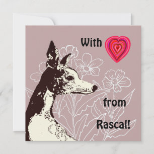 Carte Avec amour de votre Whippet