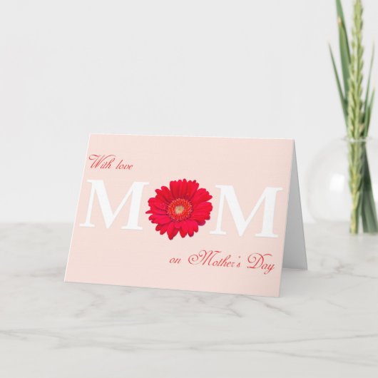 Carte Avec Amour Maman en Fête des Mères Gerbera Daisy F (Devant)
