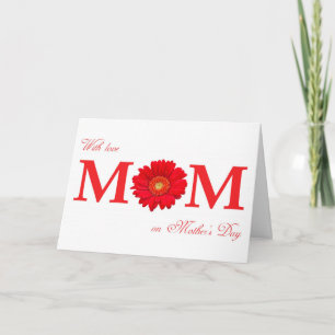 Carte Avec Amour Maman en Fête des Mères Gerbera Daisy F
