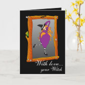 Carte Avec amour... ta sorcière (Fleur jaune)