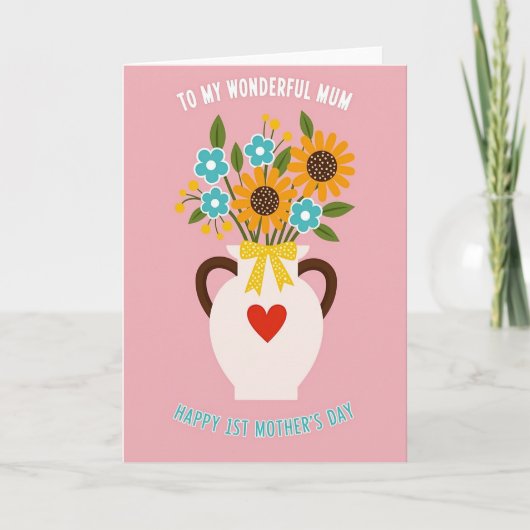 Carte avec bouquet de ruban à pois (Devant)