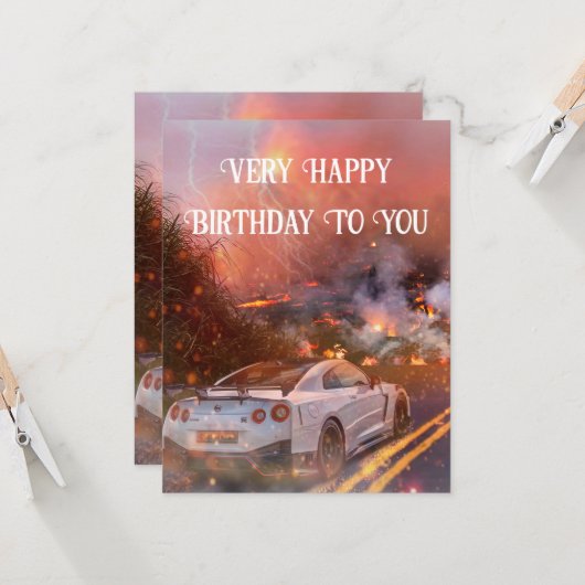 Carte avec carte plat Nissan GTR (Devant/Arrière en situation)