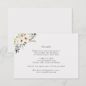 Carte avec détails de fleurs d'ivoire élégantes et (Devant / Derrière)