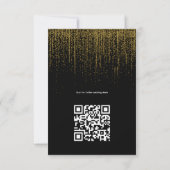 Carte avec détails pailletés or et code QR tendanc (Dos)