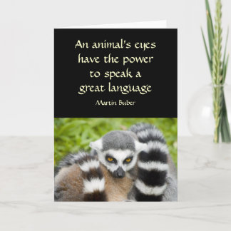 Carte avec devis - Cute Lemur Stripey