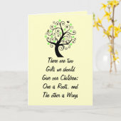 Carte avec devis éducatif (Fleur jaune)