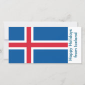 Carte avec drapeau de l'Islande, Joyeuses Fêtes (Devant)