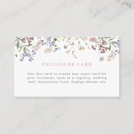 Carte avec encart personnalisé pour fleurs sauvage (Devant)