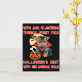 Carte Avec Jack O Lanterns à travers des brouillards eff (Fleur jaune)