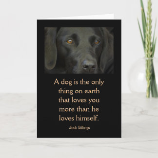 Carte avec la citation - chien noir de Labrador