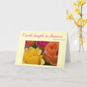 Carte avec la citation - jaune rose orange de (Fleur jaune)