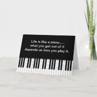 Carte avec la citation - le piano verrouille le