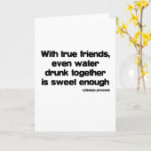 Carte Avec la citation True Friends (Fleur jaune)