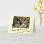 Carte avec la citation - yeux de hiboux (Fleur jaune)