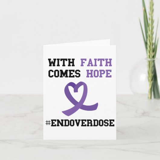 Carte Avec la foi vient l'espoir Ruban violet sensibilis (Devant)