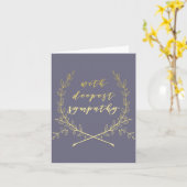 Carte Avec la plus profonde sympathie, Gold brush script (Fleur jaune)
