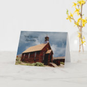 Carte Avec la plus profonde sympathie Vielle église hist (Fleur jaune)