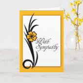 Carte Avec la sympathie, minimisé, simple, élégante (Fleur jaune)