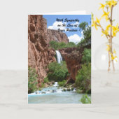 Carte Avec la sympathie perte de partenaire chute d'eau (Fleur jaune)