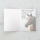 Carte Avec la sympathie (perte d'un cheval) (Intérieur)