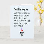 Carte Avec L'Âge Un Poème D'Anniversaire Drôle (Fleur jaune)