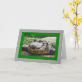 Carte avec l'alligator de sourire, juste Cancer de (Fleur jaune)