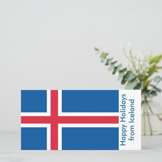 Carte avec le drapeau de l'Islande, Joyeuses Fêtes (Debout devant)