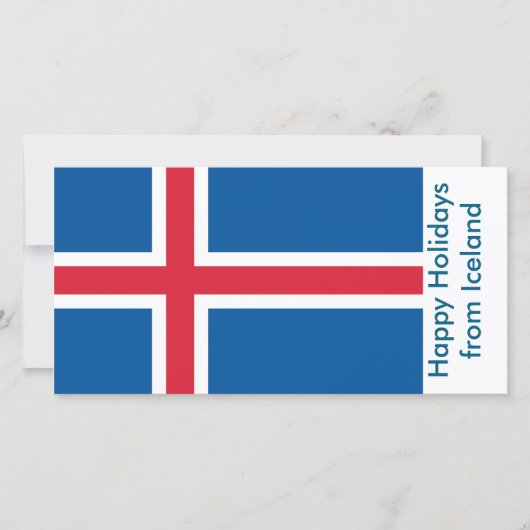 Carte avec le drapeau de l'Islande, Joyeuses Fêtes (Devant)