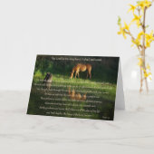 carte avec le texte du Psaume 23 avec un cheval pr (Fleur jaune)