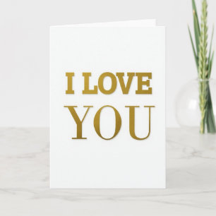 Carte avec lettrage doré 'Je t'aime'