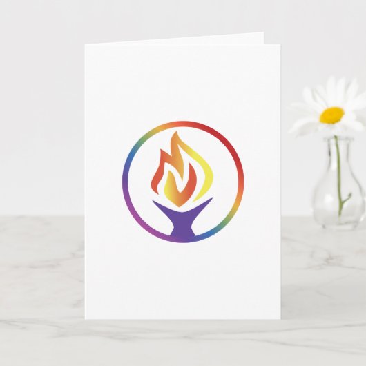 Carte avec logo UUCF avant (Vierge à l'intérieur) (Petite plante)