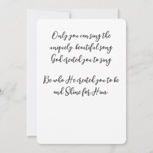 Carte Avec Ma Chanson, Je Le Louerai Écriture (Dos)