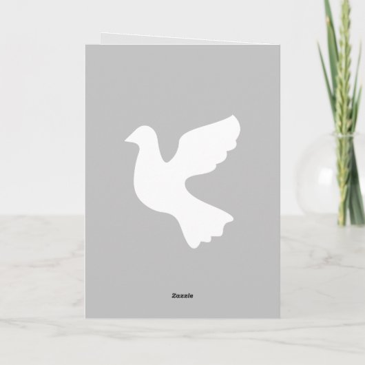 Carte Avec mes sincères condoléances colombe blanche (Dos)