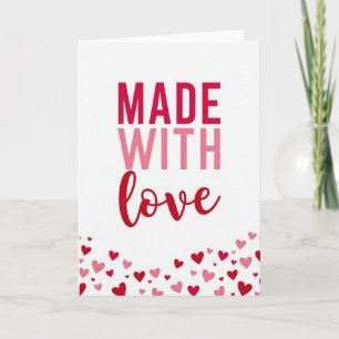 Carte avec motif de cœur fait avec amour