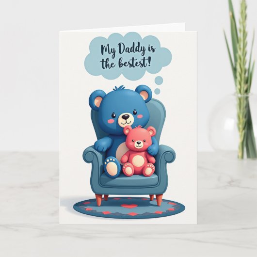 Carte avec Peluche Papa Amour (Devant)