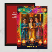 Carte Avec photo La splendeur de Diwali arc-en-ciel (Devant / Derrière)