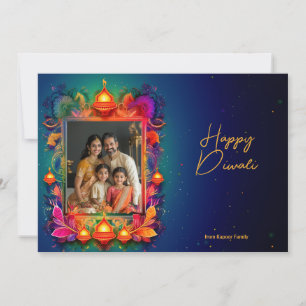 Carte Avec Photo, texte personnalisé Radiant Diwali Wive