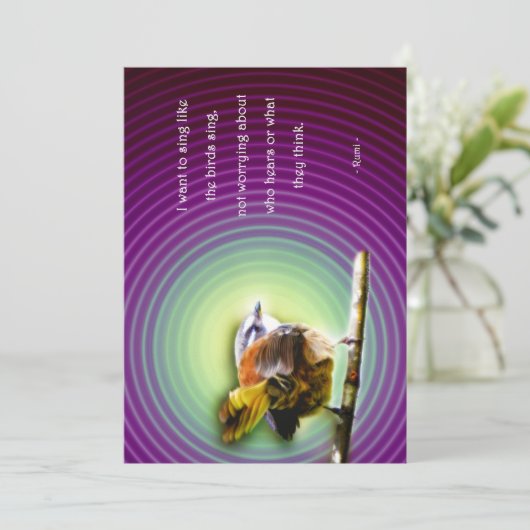 Carte avec poème Rumi (Debout devant)