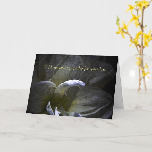 Carte Avec profonde sympathie - Amaryllis (Fleur jaune)