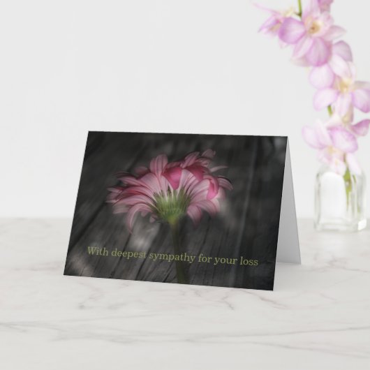 Carte Avec profonde sympathie - Fleur rose (Orchidée)