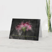 Carte Avec profonde sympathie - Fleur rose (Devant)
