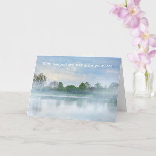 Carte Avec profonde sympathie - Lac avec brouillard