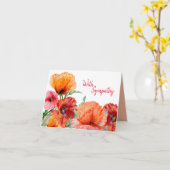 Carte Avec Sympathie, Aquarelle Fleurs De Pavot (Fleur jaune)