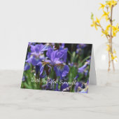 Carte Avec Sympathie du Coeur Irises fleurs (Fleur jaune)