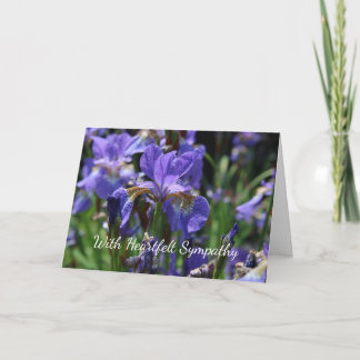 Carte Avec Sympathie du Coeur Irises fleurs