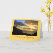 Carte Avec Sympathie la plus profonde Ocean Shore Sunset (Fleur jaune)