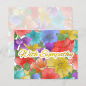 Carte Avec Sympathie Moderne Multicolor Floral Or (Devant / Derrière)
