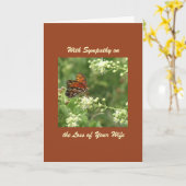 Carte Avec sympathie, perte de femme, papillon orange (Fleur jaune)