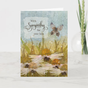 Carte Avec sympathie pour votre perte Fleurs Messy 